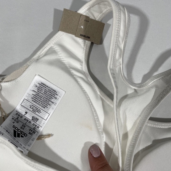 NWD Adidas [ XS‎ ] Don't Rest Alphaskin Racerback Sports Bra White - Picture 12 of 12